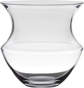 Transparante luxe stijlvolle vaas/vazen van glas 22 x 22.8 cm - Bloemen/boeketten vaas voor binnen gebruik