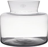 Transparante luxe stijlvolle vaas/vazen van glas 25 x 29 cm - Bloemen/boeketten vaas voor binnen gebruik