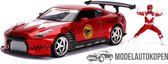 2009 Nissan GT-R + Power Ranger (Rood) 1/24 Jada - Modelauto - Schaalmodel - Model auto - Miniatuurautos - Miniatuur auto
