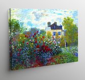 Canvas de tuin van Monet in Argenteuil - Claude Monet - 70x50cm