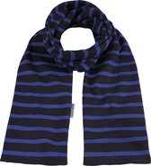 Bretonse streep sjaal Donkerblauw met royalblue strepen 15x140cm