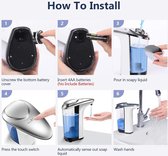 Automatische zeepdispenser met sensor - roestvrijstaal - desinfectie zeep - handsfree - dispenser