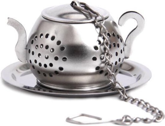 Blended Lifestyle® Thee-ei - Theepot vorm - Inclusief 3 lekplaatjes - Geschikt voor losse thee