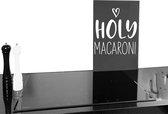 Keuken tekstbord holy macaroni donkergrijs-60x40 cm (lxb)