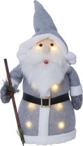 Grote verlichte kerstman grijs - 38cm