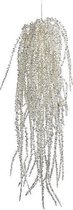 Hanger Glitter naalden in groep Kersthanger wit met zilver L 43 cm B 10 cm met lus