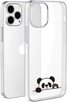 Apple Iphone 12 / 12 Pro hoesje  transparant siliconen 12 / 12 Pro leuk pandaatje *LET OP JUISTE MODEL*