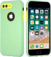dubbellaags siliconen hoesje geschikt voor Apple iPhone 8 Plus / 7 Plus - Lichtgroen-geel