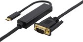 Deltaco USBC-1089-K USB-C naar VGA kabel - QWXGA 2048x1152 in 60Hz - 5 meter - Zwart