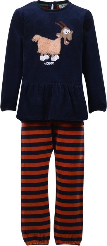 Woody pyjama meisjes/dames - donkerblauw - geit - 202-1-PDL-V/895 - maat 98  | bol.com