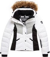 Superdry Wintersportjas - Maat L  - Vrouwen - wit,zwart