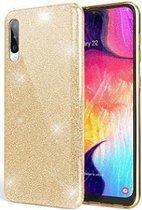 Samsung A70 Siliconen Glitter Hoesje Goud