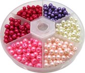 Kralenpakket glasparels 4mm - Roze Paars Ivoor - (650 stuks)