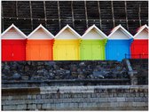 Poster – Gekleurde Strandhuisjes op een rij - 40x30cm Foto op Posterpapier