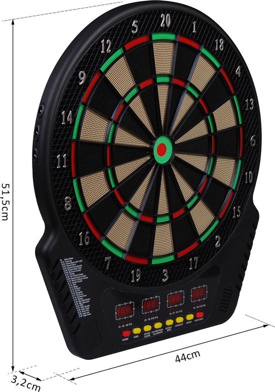 Thumbnail van een extra afbeelding van het spel HOMCOM Elektronisch dartbord 51,5 x 44 x 3,2 cm