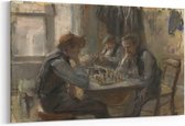 Schilderij - De schaakspelers — 100x70 cm