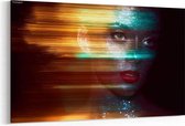 Schilderij - Beautiful Woman with Sparkles — 100x70 cm