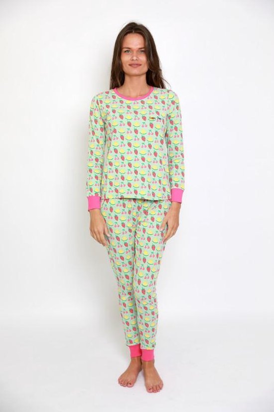 Happy - pyjama dames volwassenen |Fruit prints | maat: small | bol.com