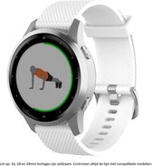 Wit Siliconen Bandje voor 18mm Smartwatches van (zie compatibele modellen) Huawei, Asus, Whitings, LG, Fossil,  en Seiko – Maat: zie maatfoto  – 18 mm white silicone smartwatch strap - Zenwatch 2 1,45" - Huawei Watch - LG Watch