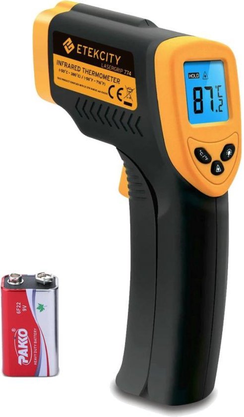 Rijk Opheldering Startpunt Digitale Infrarood Temperatuurmeter Industriele Draadloos Thermometer Laser  Infrared... | bol.com