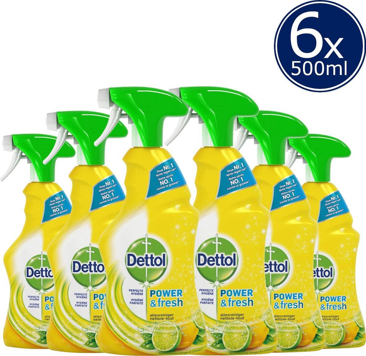 Dettol Power & Fresh - Allesreinger Spray - Citrus - 6 x 500 ml