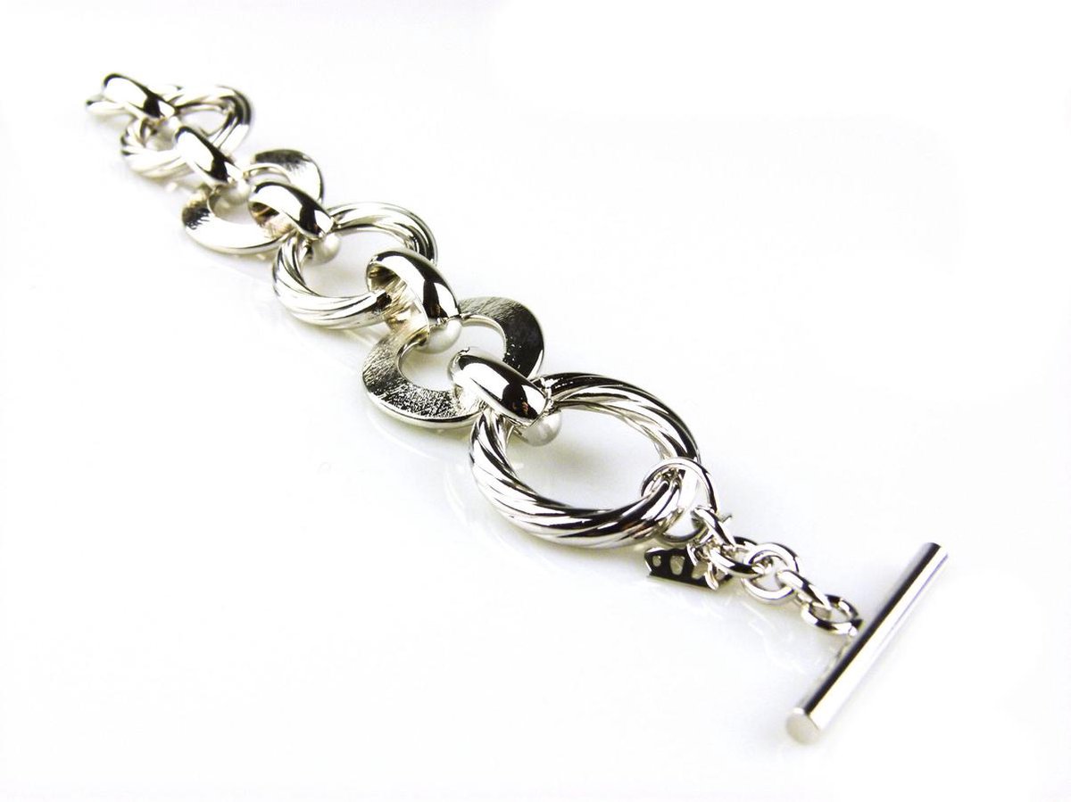 model Lollobrigida armband in brons zilverkleurige schakels