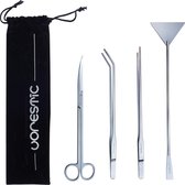 VORESTIC 4-in-1 Aquarium Tools Set - Aquarium Aquascaping Aquariumplanten - Schaar Pincetten Spatel