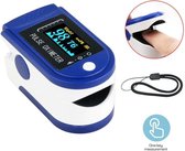 Digitale Saturatiemeter - Vingertop Pulse Oximeter - Zuurstof Meter - Hartslag Meter - Bloedzuurstof Meter - Blauw