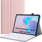 Bluetooth Toetsenbord voor Samsung Galaxy Tab S6 Toetsenbord & Hoes - QWERTY Keyboard case - Auto/Wake functie - Rosé-Goud