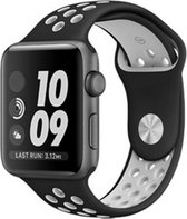 watchbands-shop.nl bandje - bandje geschikt voor Apple Watch Series 1/2/3 (38mm) - GrijsZwart - S/M