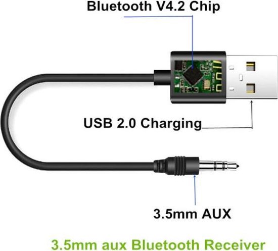 Bluetooth Adapter Draadloze Muziek Ontvanger - bluetooth carkit van Merkfy. — afbeelding 3
