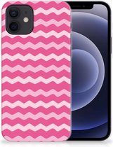 Bumper Hoesje iPhone 12 | 12 Pro (6.1") Smartphone hoesje Waves Pink