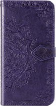 Mandala Booktype iPhone 12 Mini hoesje - Paars