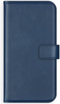 Selencia Hoesje Geschikt voor iPhone 12 Mini Hoesje Met Pasjeshouder - Selencia Echt Lederen Bookcase - Blauw