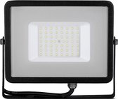 LED Bouwlamp 50 Watt - LED Schijnwerper - Viron Hisal - Warm Wit 3000K - Waterdicht IP65 - Mat Zwart - Aluminium - SAMSUNG LEDs - BES LED