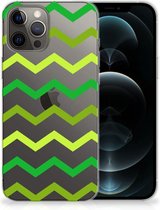 Telefoonhoesje iPhone 12 Pro Max TPU Siliconen Hoesje met Foto Zigzag Groen