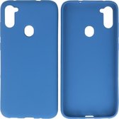 Bestcases Color Telefoonhoesje - Backcover Hoesje - Siliconen Case Back Cover voor Samsung Galaxy A11 - Navy