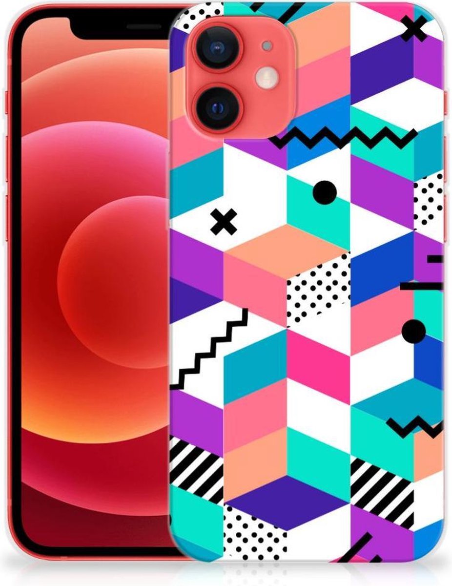 iPhone 12 Mini TPU Hoesje Blokken Kleurrijk