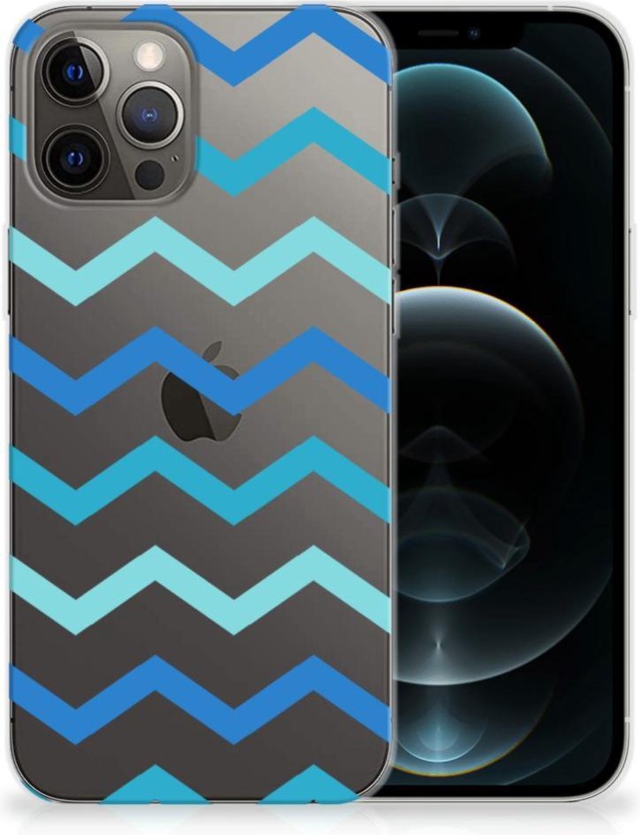 TPU Hoesje voor iPhone 12 Pro Max TPU bumper Zigzag Blauw