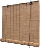 Rolgordijn bamboe 100x220 (Incl LW led klok) - rol gordijn verduisterend - rolgordijnen