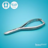 BeautyTools Professionele Nagelknipper -  Nageltang Diabetes met Lang Handvat voor (Harde) Teennagels en Kalknagels - Gebogen Snijvlak 20 mm - INOX (NN-0119)