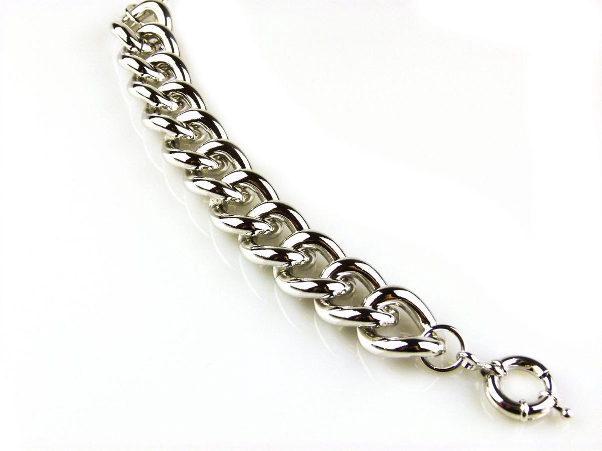 model Bo Derek armband in brons zilverkleurige gourmette schakels