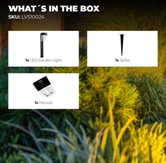 Ledvion - Lampe d'extérieur sur Solar LED , 0,5 W, 3000 K, IP44, Zwart et ronde, avec support. Capteur de mouvement, énergie solaire, économe en énergie et résistant aux intempéries