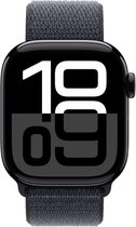 Bol.com Apple Watch Series 10 - Wifi + 4G - 42mm - Zwarte Aluminium Case met Ink Geweven Sportbandje aanbieding
