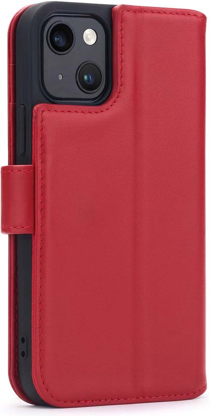 Coque pour iPhone 15 - Bookcase portefeuille de Luxe MobyDefend - Rouge - Étui pour téléphone portable - Étui de téléphone adapté pour iPhone 15