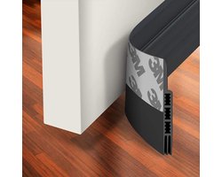 Simple Fix Tochtstrip - 100cm x 5cm - Tochtstrips voor Deuren - Tochtstopper - Tochtrol - Tochtband - Tochthond - Zelfklevend en Isolerend - Zwart