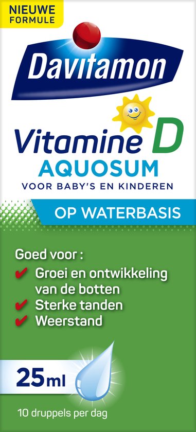 Davitamon vitamine D Aquosum – bevat vitamine D3 - vitamine D baby op waterbasis - 25 ml