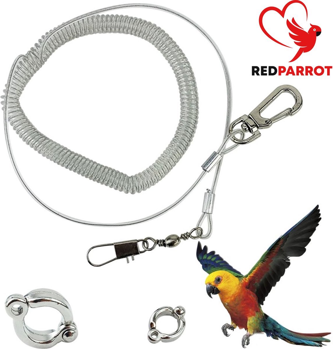 Corde à Pattes Rétractable Pour Oiseaux - Attache De Cheville Ajustable, Pour Perroquets Et Perruches - 8