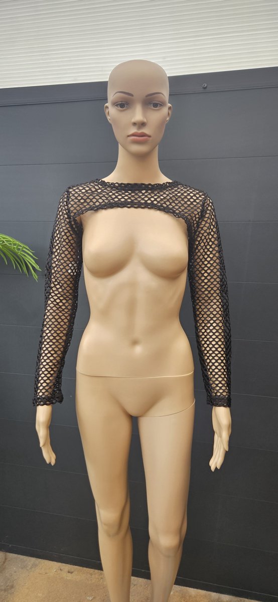 Goedkoopste Zwarte Visnet Bolero - Stoere en Edgy Look - XXL