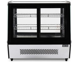 HCB® - Professionele Horeca Luxe koelvitrine - 125 liter - 230V - RVS / INOX Gebaksvitrine - 57x70x68.5 cm (DxBxH) - 54 kg - 3534